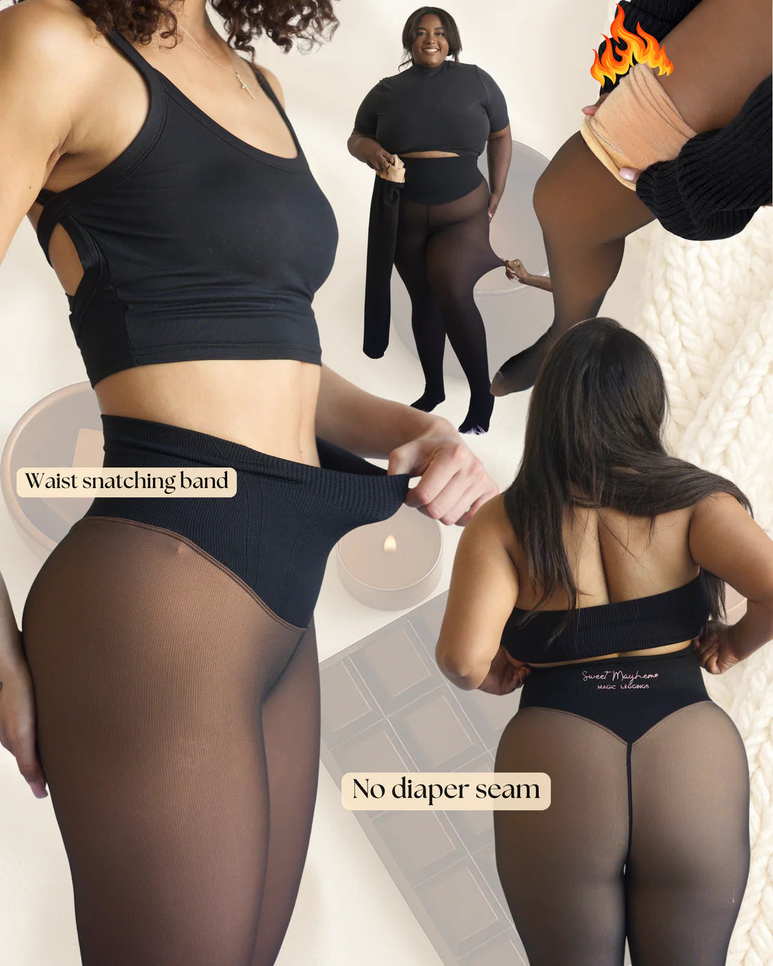 Translucent Fleece-Lined Tights